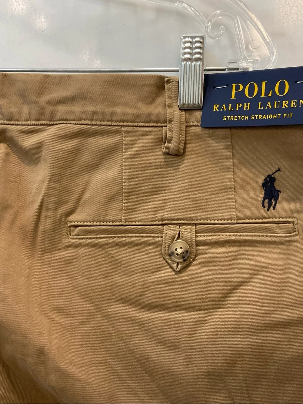 POLO Ralph Lauren KHAKI TAN Stretch Straight Fit Chino Pants size 38-30 T74
